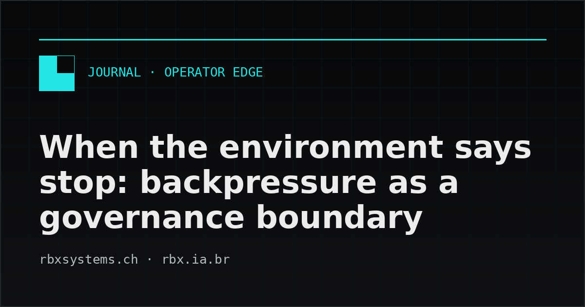 When the environment says stop: backpressure as a governance boundary